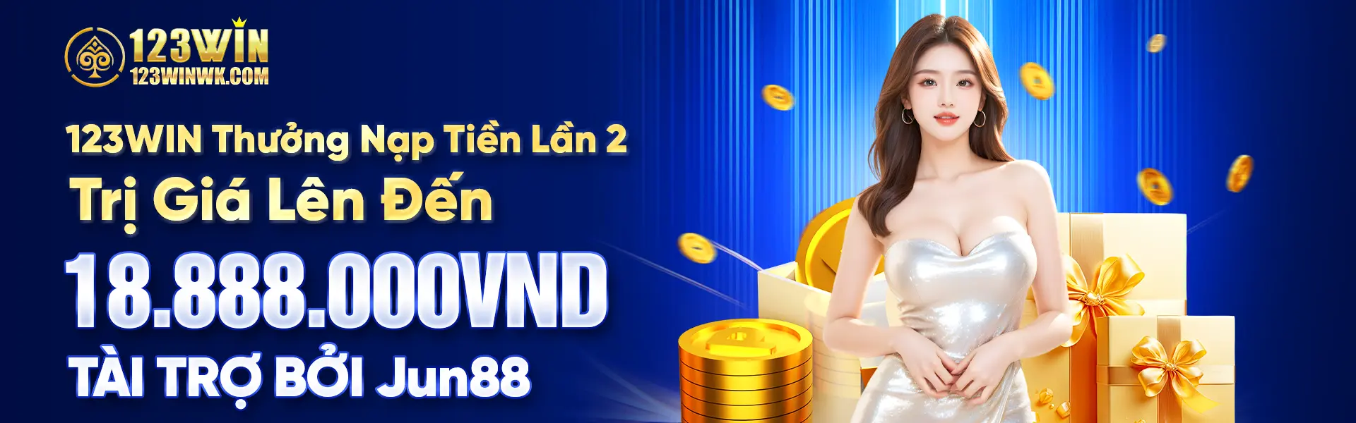 3. 123WIN Thưởng Nạp Tiền Lần 2 Trị Giá Lên Đến 18,888,000VND - Tài Trợ Bởi JUN88